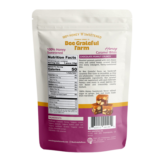 Chocolate Peanut Crunch Honey Caramel Bites (10pc)