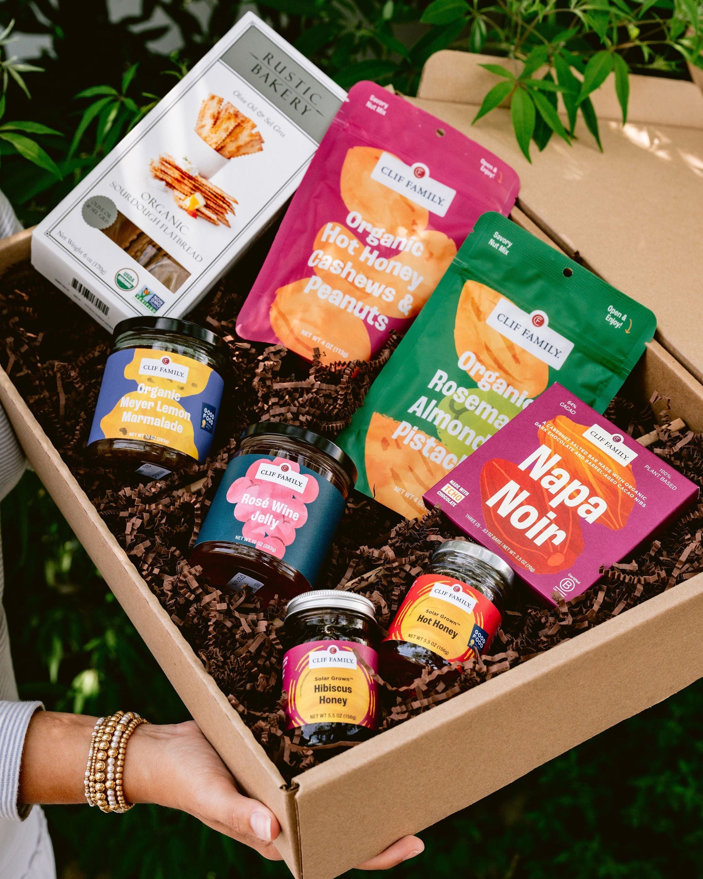 Just Add Cheese Gift Set – Organic Nuts, Marmalade, Pepper Jam & Solar Grown™ Honey – 6 Piece Box