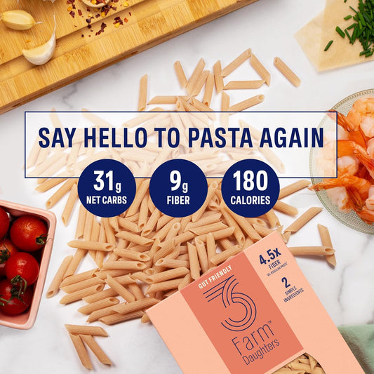 High Fiber Penne – Protein & Fiber-Rich Pasta – Great for Bakes, Sauces, and Everyday Meals – (4 or 8 Pack)