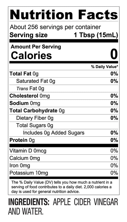 Classic Organic Apple Cider Vinegar – Raw, Unfiltered Wellness Staple – (128 oz Jug)