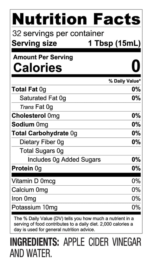 Classic Organic Apple Cider Vinegar – Raw, Unfiltered Wellness Staple – (16 oz Bottle)