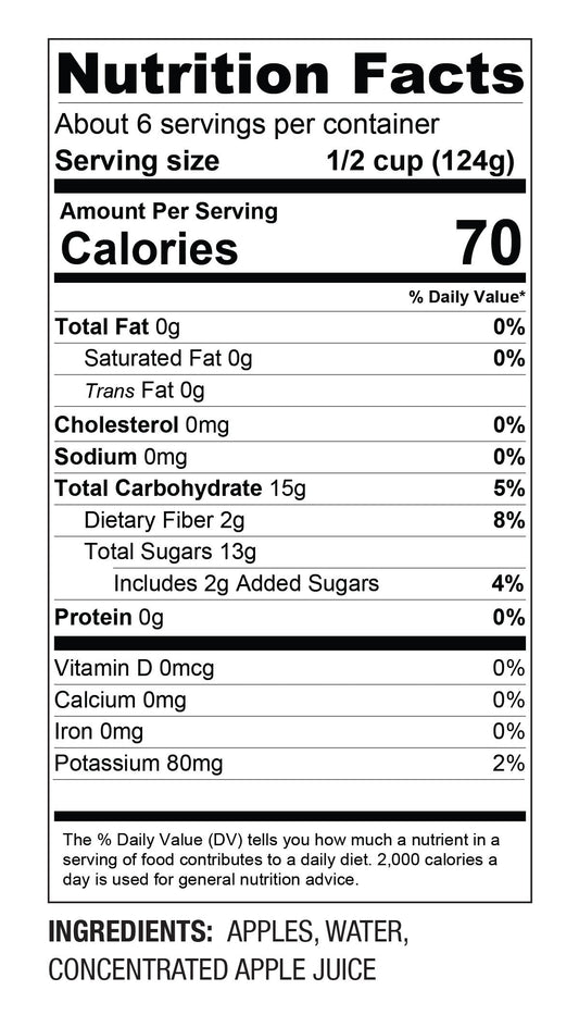 Natural Plus Apple Sauce – No Added Sugar – (24 oz Jar)