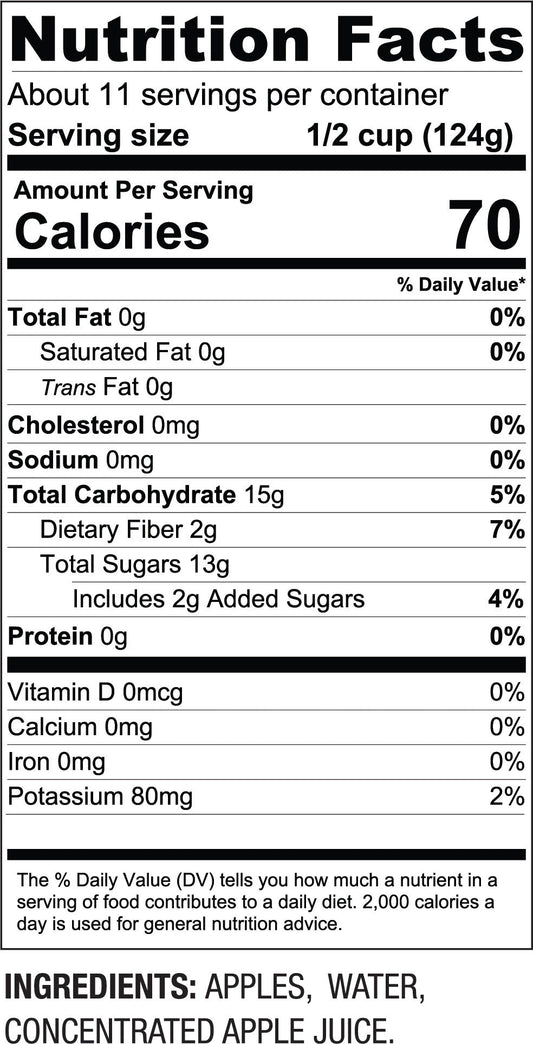 Natural Plus Apple Sauce – No Added Sugar – (48 oz Jar)