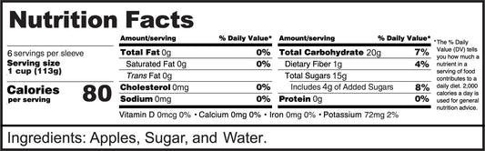 Chunky Apple Sauce Cups – Easy, On-the-Go Snack – (6 Pack)