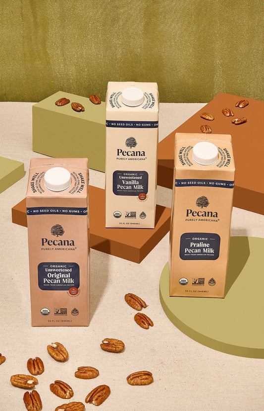 Organic Pecan Milk Sampler – Variety of Flavors, Smooth & Nutritious Dairy-Free Blend – (3 Pack)