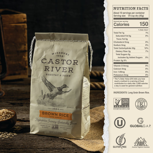 Long Grain Brown Rice – Regeneratively Grown, Nutrient-Dense Whole Grain – Ideal for Healthy Cooking
