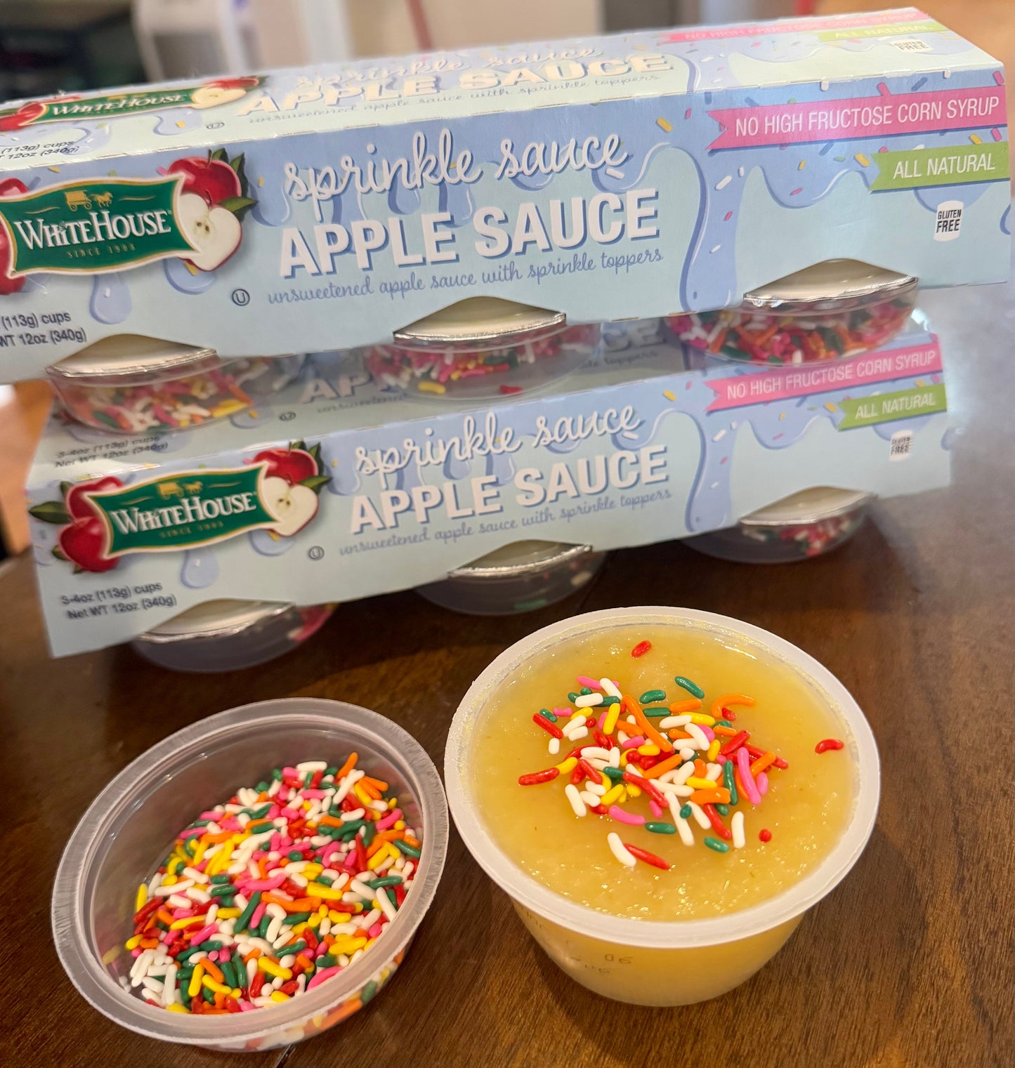 Sprinkle Sauce - unsweetened apple sauce with sprinkle toppers