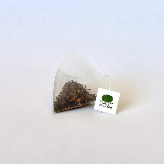 Cinnamon Organic Black Tea Bags by Wild Orchard Tea, image of biodegradable tea bag