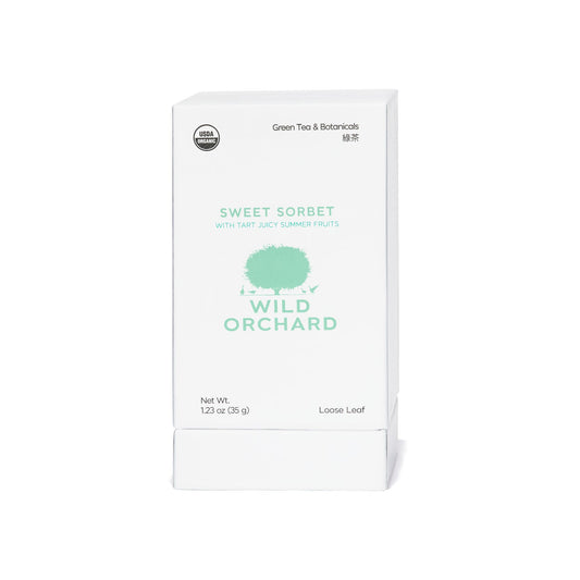 Sweet Sorbet – Organic Loose Leaf Green Tea – Fruity Loose Leaf Version Ideal for Iced Tea Lovers