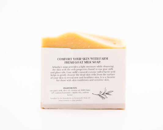 Pure Arkadia Goat Milk Soap – Unscented, Gentle & Nourishing for Sensitive Skin – (1 Bar)