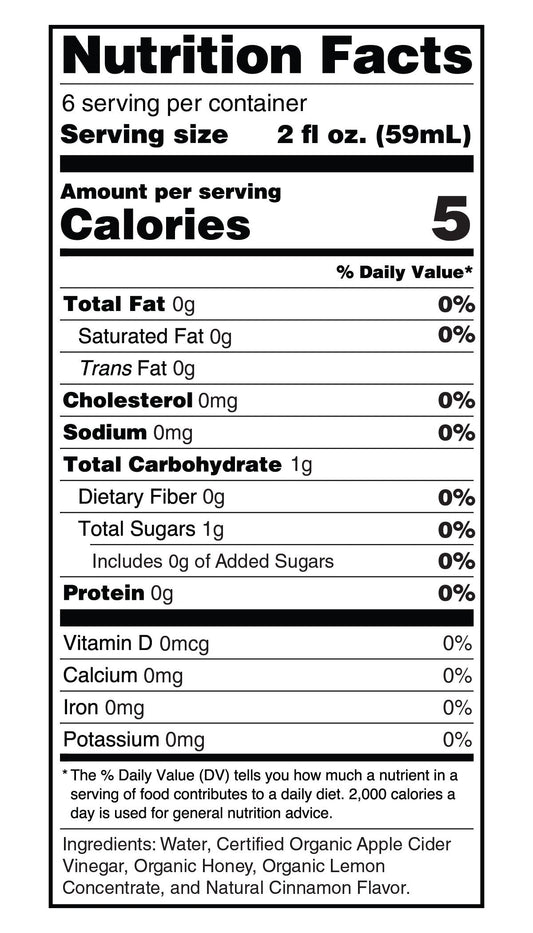 Organic Detox Shots – Functional Apple Cider Vinegar Blend – (6 Pack)