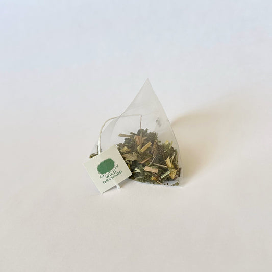 English Cottage - Organic Green Tea Bags by Wild Orchard Tea, image of tea bag