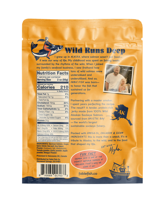 Sweet Chili Wild Salmon Jerky – Wild-Caught Sockeye – Spicy-Sweet Protein Snack with Omega-3s – (1 Bag)
