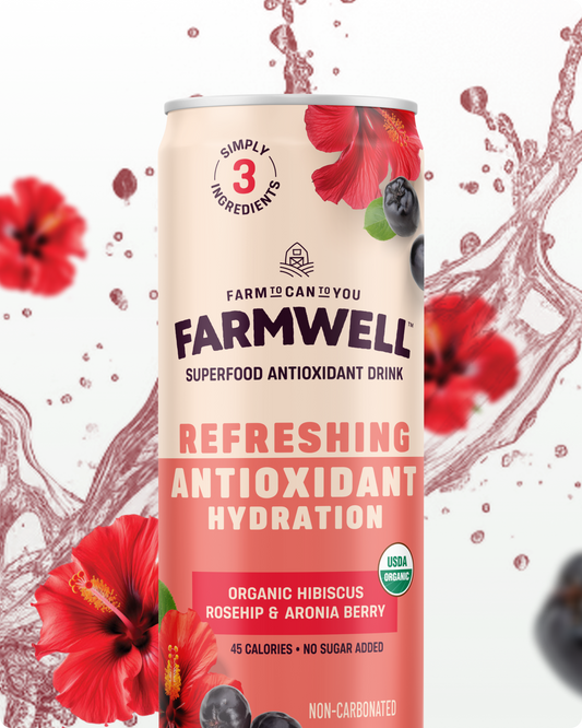 Organic Hibiscus Rosehip Aronia Drink – Antioxidant-Rich, Light Floral Refreshment – 12 Cans