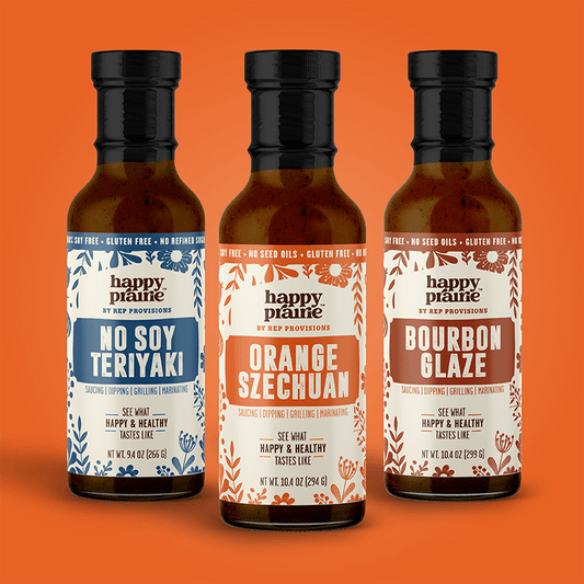 Asian Sauce Trio – Teriyaki, Orange Szechuan & Korean BBQ – Regenerative Sauces – (3 Pack)