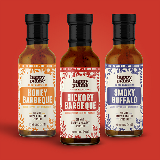 Classic Sauce Trio – Buffalo, Bourbon & Fajita – Regenerative Sauces, No Seed Oils – (3 Pack)