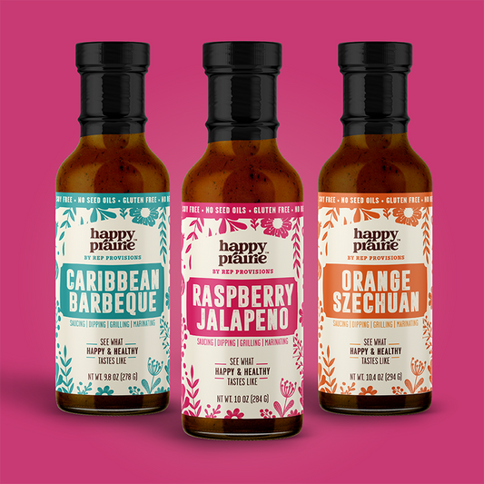 Sweet Heat Trio – Buffalo, Raspberry Jalapeño & Korean BBQ – Clean Regenerative Sauces – (3 Pack)