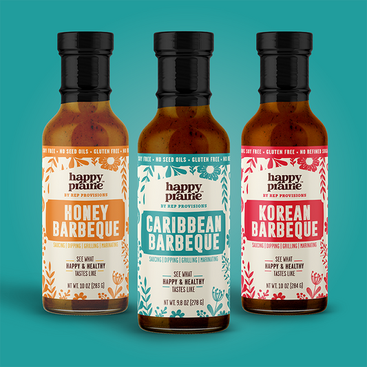 World BBQ Trio – Honey, Hickory & Caribbean – Regenerative Sauces – Bold, Clean Flavor – (3 Pack)