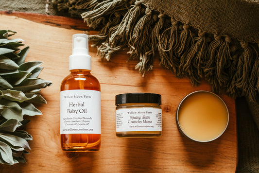 Organic skincare for diaper rashes, breastfeeding, sore cracked nipples, stretch marks, pregnancy.