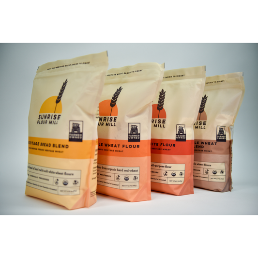 Heritage Flour 4-Pack – Organic Heritage Wheat Sampler – Versatile Flours for All Baking Needs – (4 × 5 lb Bags)
