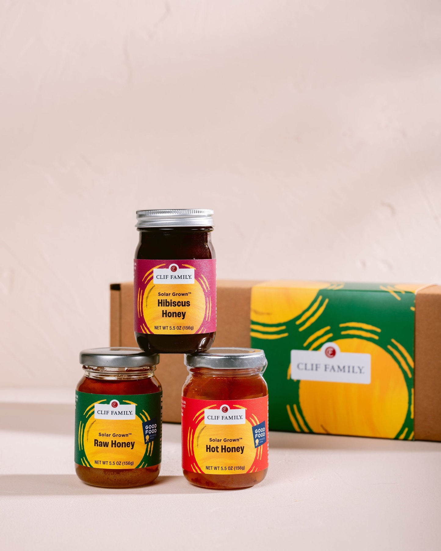 Solar Grown™ Honey Trio – Hibiscus, Hot & Raw Varieties of Sustainable Honey – 3 Pack
