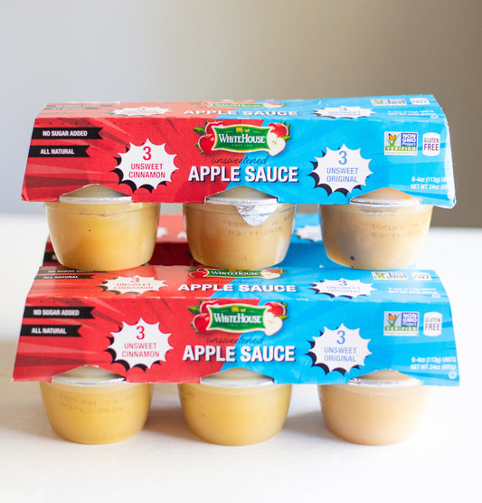 Combo Apple Sauce Cups – Unsweetened Cinnamon & Original – (6 Pack)