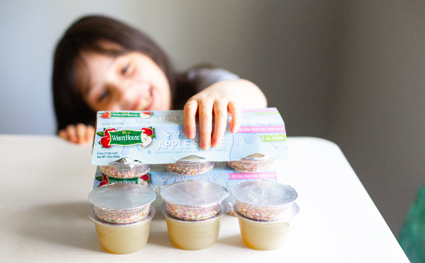 Sprinkle Sauce - unsweetened apple sauce with sprinkle toppers