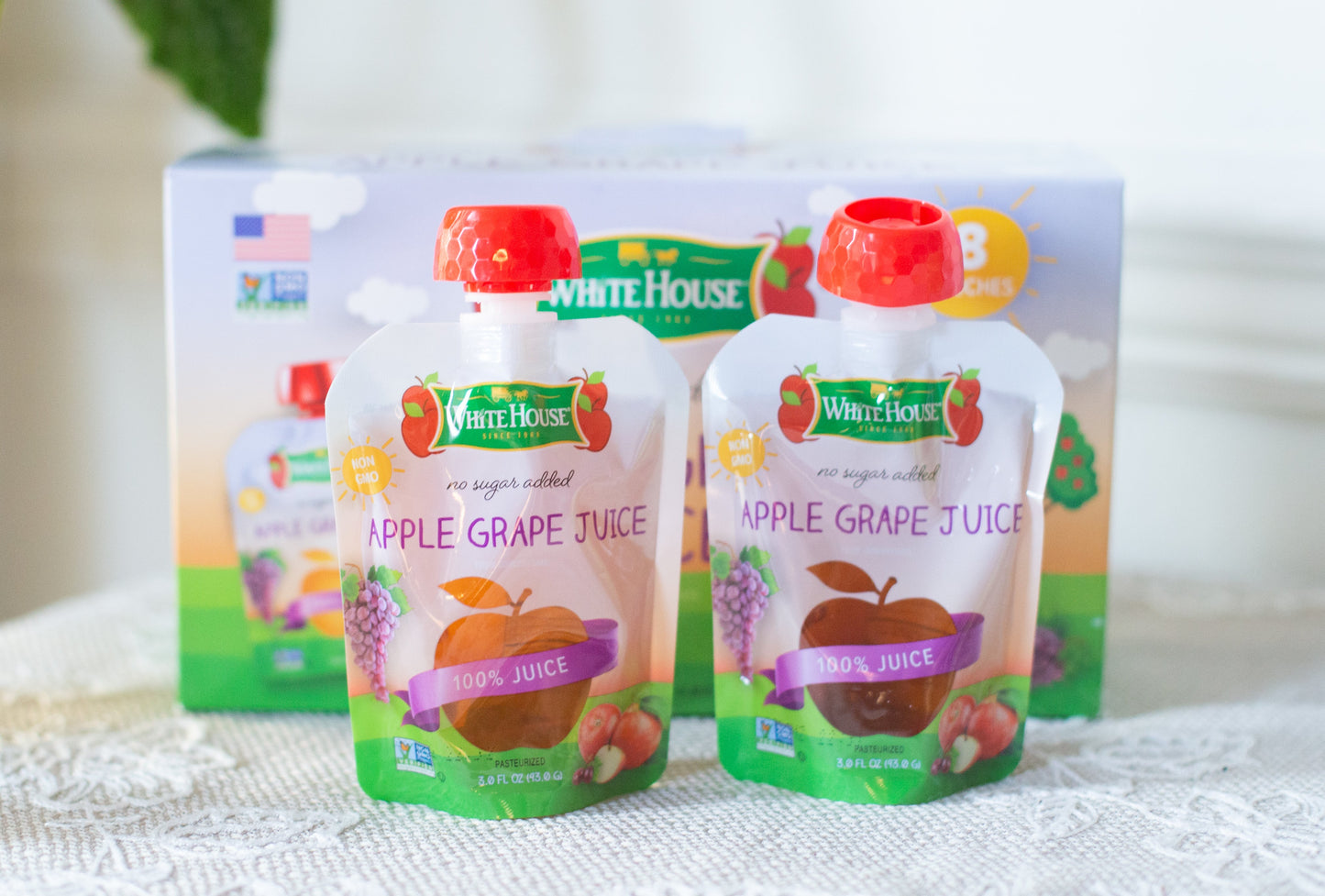 8 Pack - Apple Grape Juice Pouches
