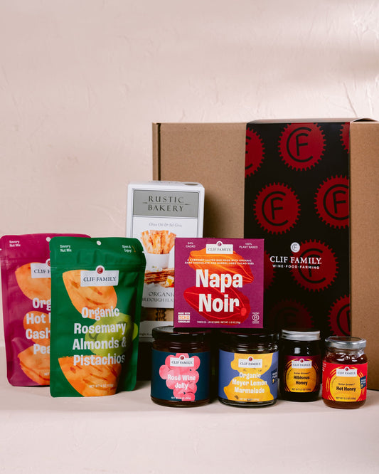 Just Add Cheese Gift Set – Organic Nuts, Marmalade, Pepper Jam & Solar Grown™ Honey – 6 Piece Box