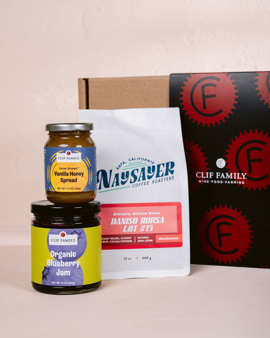 Morning Essentials Gift Box – Gourmet Breakfast Set with Organic Jam, Honey & Coffee – 3 Piece Collection