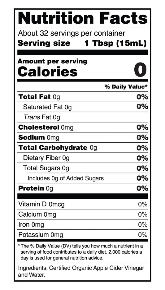 Organic Apple Cider Vinegar – Raw, Unfiltered Wellness Staple – (32 oz Bottle)