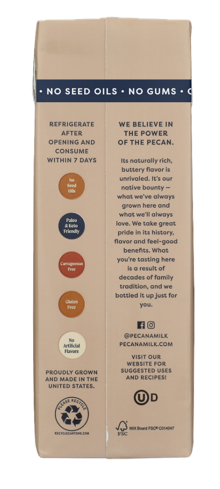 Organic Unsweetened Original Pecan Milk 3 Pack