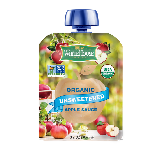 Organic Unsweetened Apple Sauce Pouches – Simple & Healthy Snack – (12 Pack)