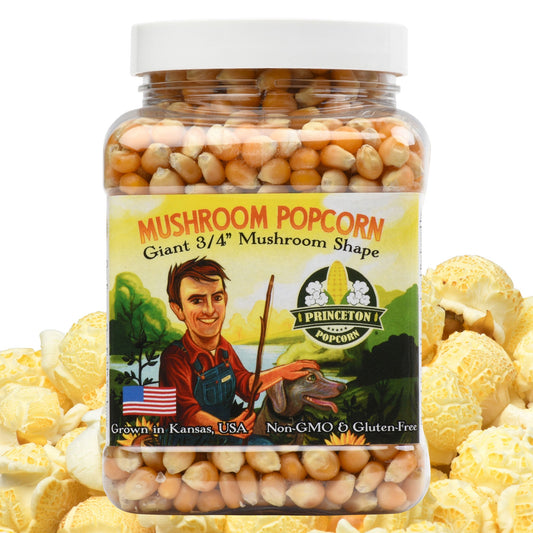 1 lb Yellow Mushroom Popcorn Kernels – Non-GMO Farmer Direct – Pops Extra-Large Round Corn for Caramel