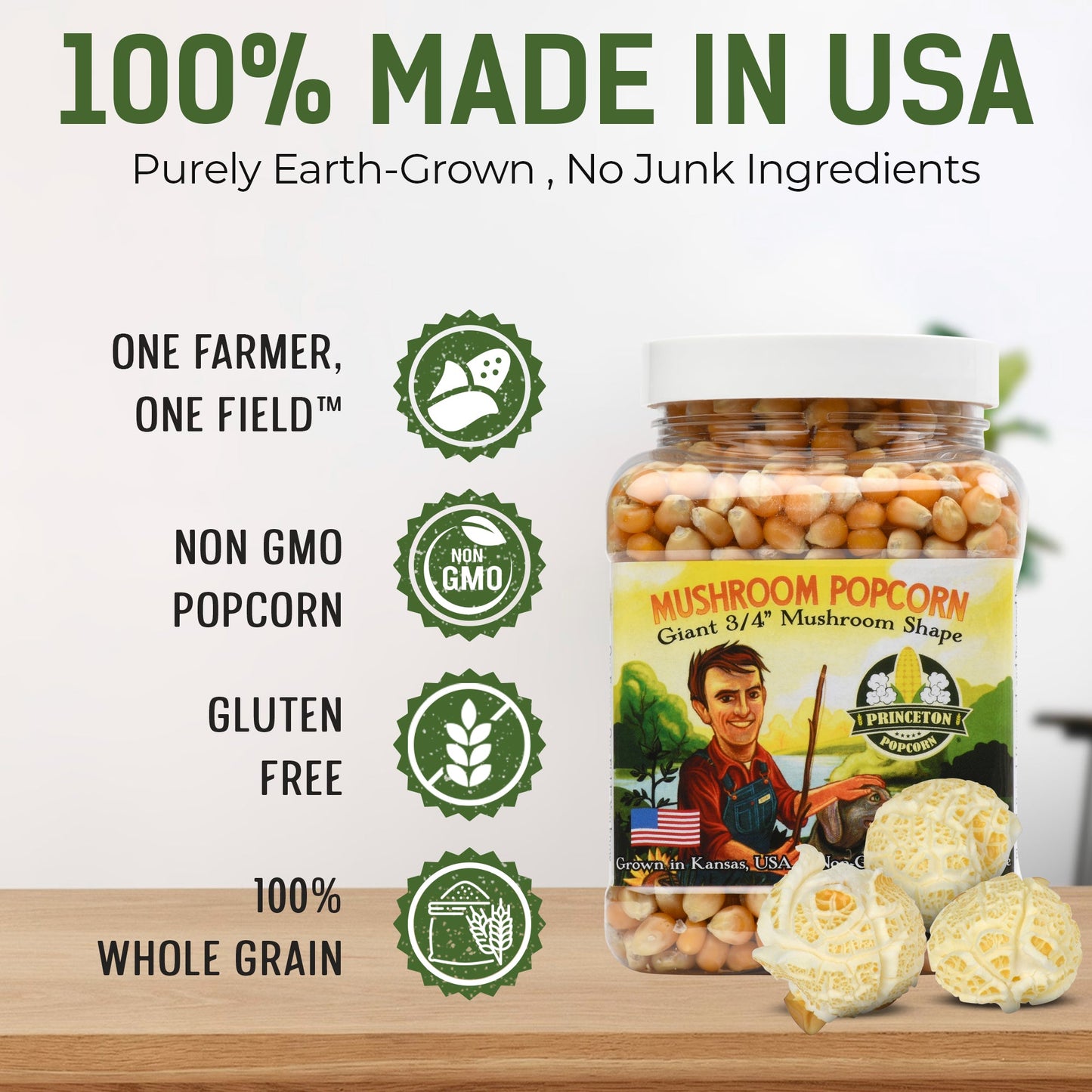 1lb Tub Yellow Mushroom Popcorn Kernels