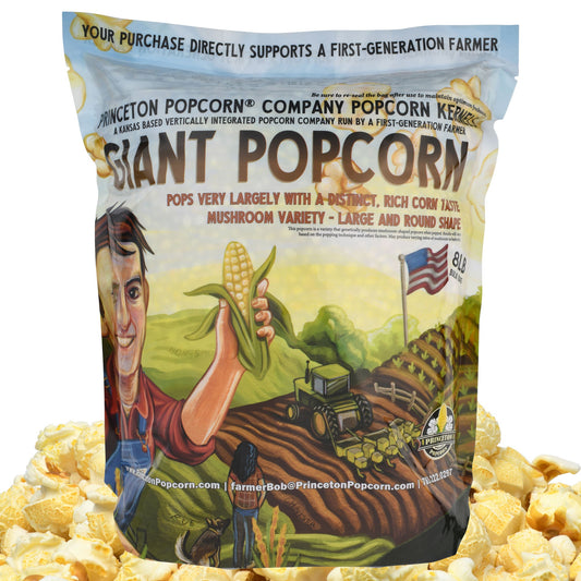 8 lb Yellow Mushroom Popcorn Kernels – Non-GMO Farmer Direct – Pops Large Round Corn for Caramel & Kettle Corn – (8 lb Bag)