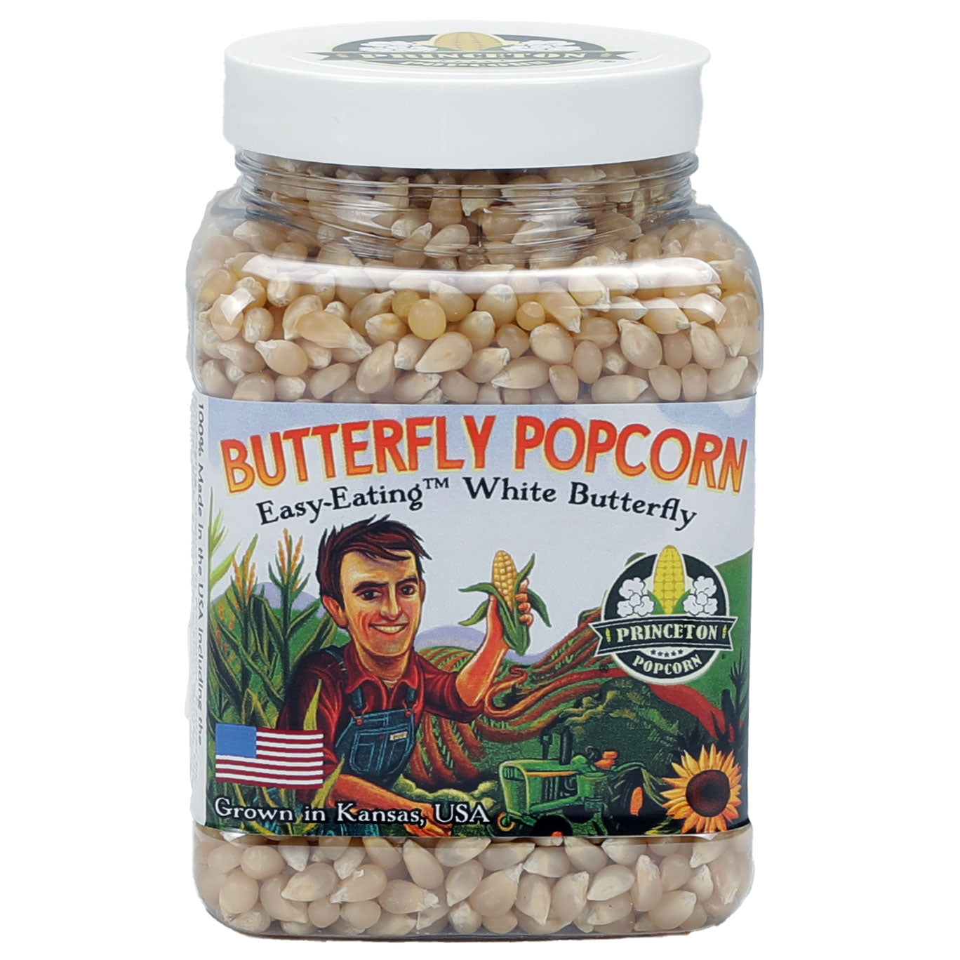 1lb Tub White Butterfly Hulless Popcorn Kernels