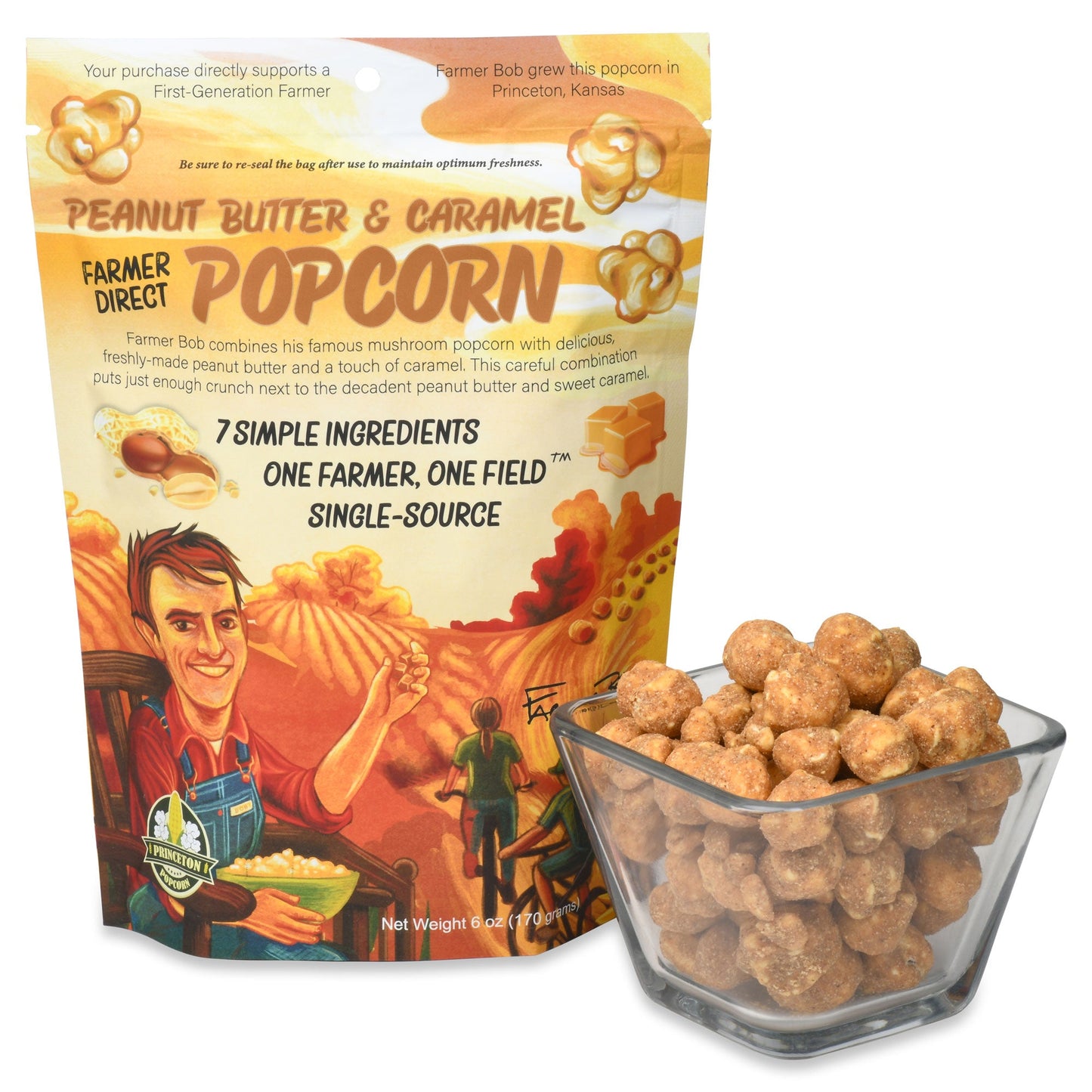 Gourmet Popcorn Bags, Peanut Butter Caramel Corn