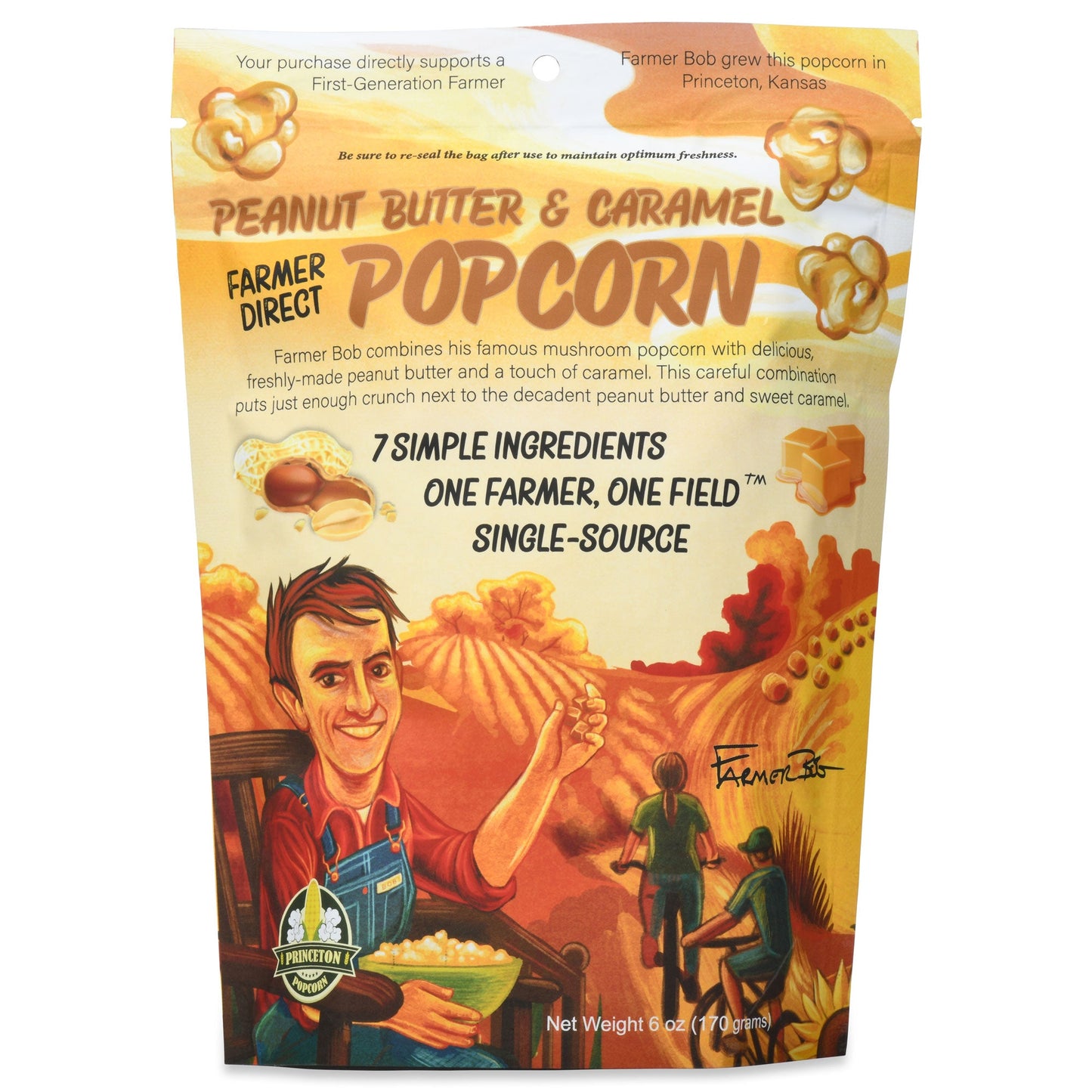 Gourmet Popcorn Bags, Peanut Butter Caramel Corn