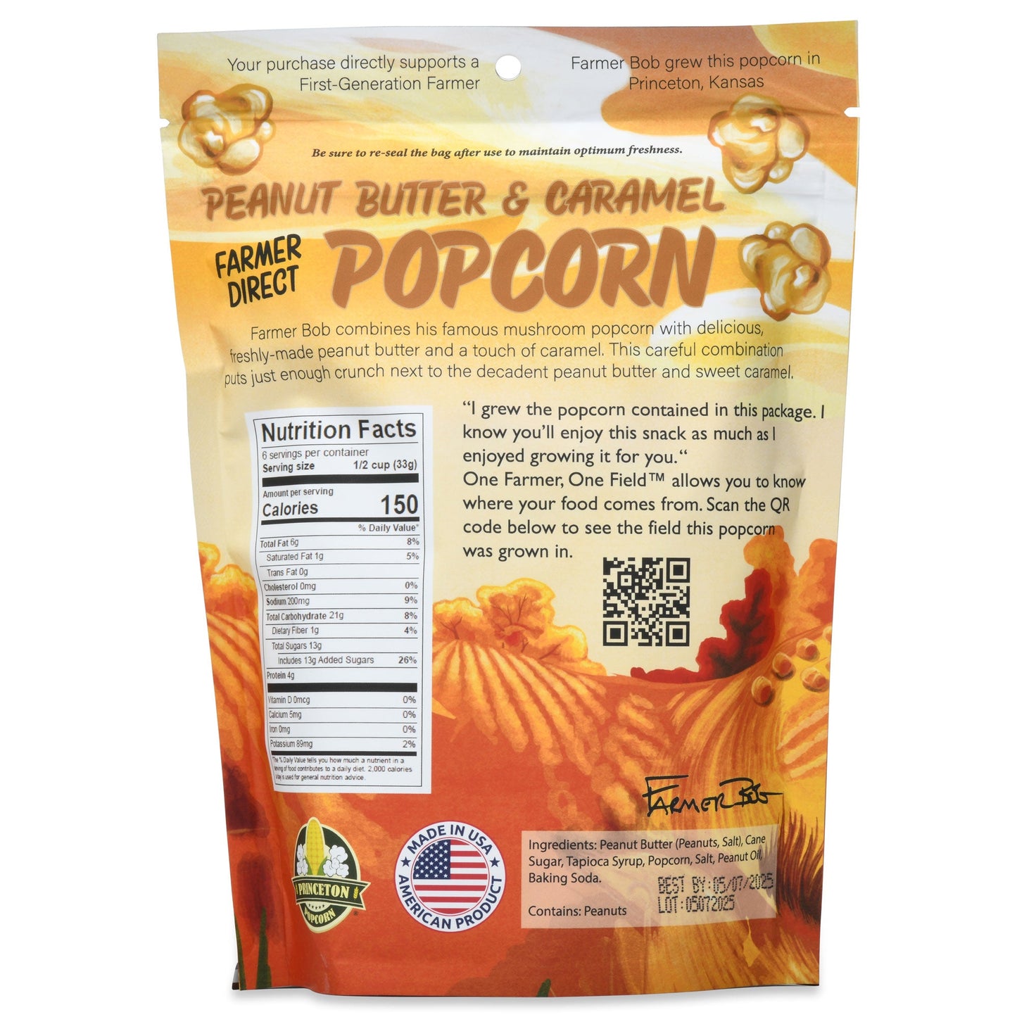 Gourmet Popcorn Bags, Peanut Butter Caramel Corn