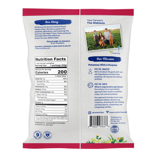 Red Sea Salt Kettle Cooked Potato Chips – Naturally Colored Idaho Potatoes – Avocado Oil Crunch – (30 × 1.5 oz Bags)