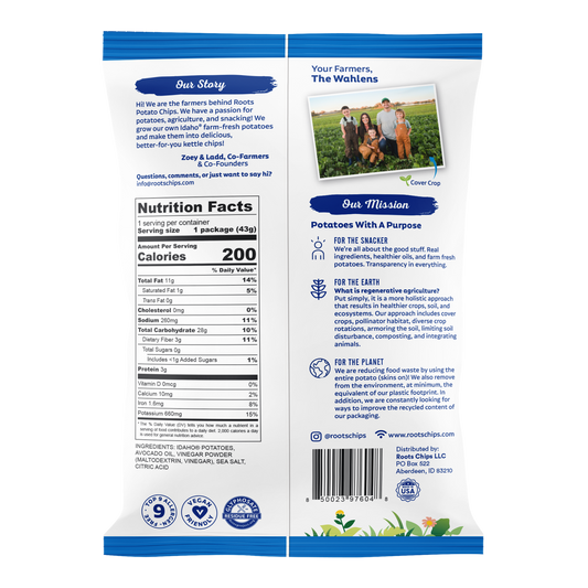 Sea Salt & Vinegar Kettle Cooked Potato Chips – Tangy Bold Flavor – Regenerative Idaho Potatoes – (30 × 1.5 oz Bags)