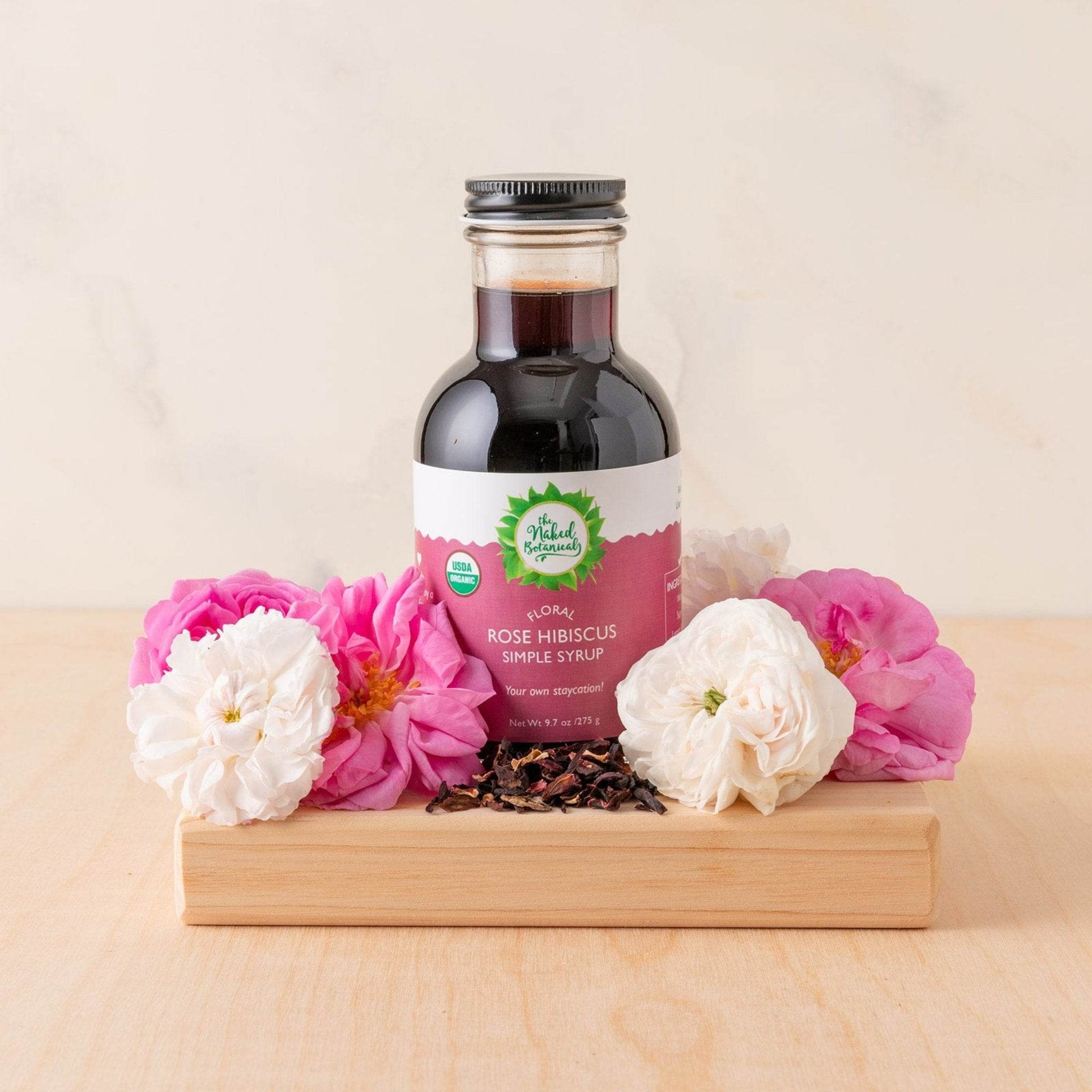 Rose Hibiscus Simple Syrup - The Naked Botanical