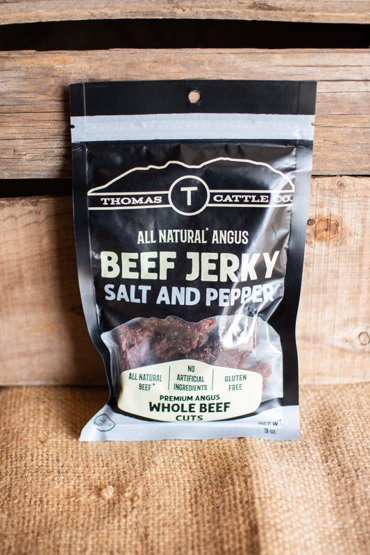 Salt and Pepper Beef Jerky – Classic Seasoned Whole Cut Angus – Road Trips Everyday Cravings and Quick Snacks