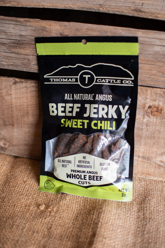 Sweet Chili Beef Jerky – Sweet Heat Whole Cut Angus – Clean Protein for Lunchboxes Trail Breaks and Busy Workdays