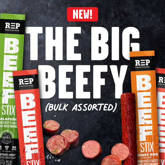 The Big Beefy Assorted – Regenerative Beef Snack Sticks – 15g Protein Variety Pack