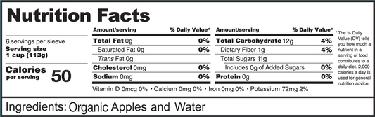Organic Apple Sauce Cups – Simple, Pure Fruit Snack – (6 Pack)