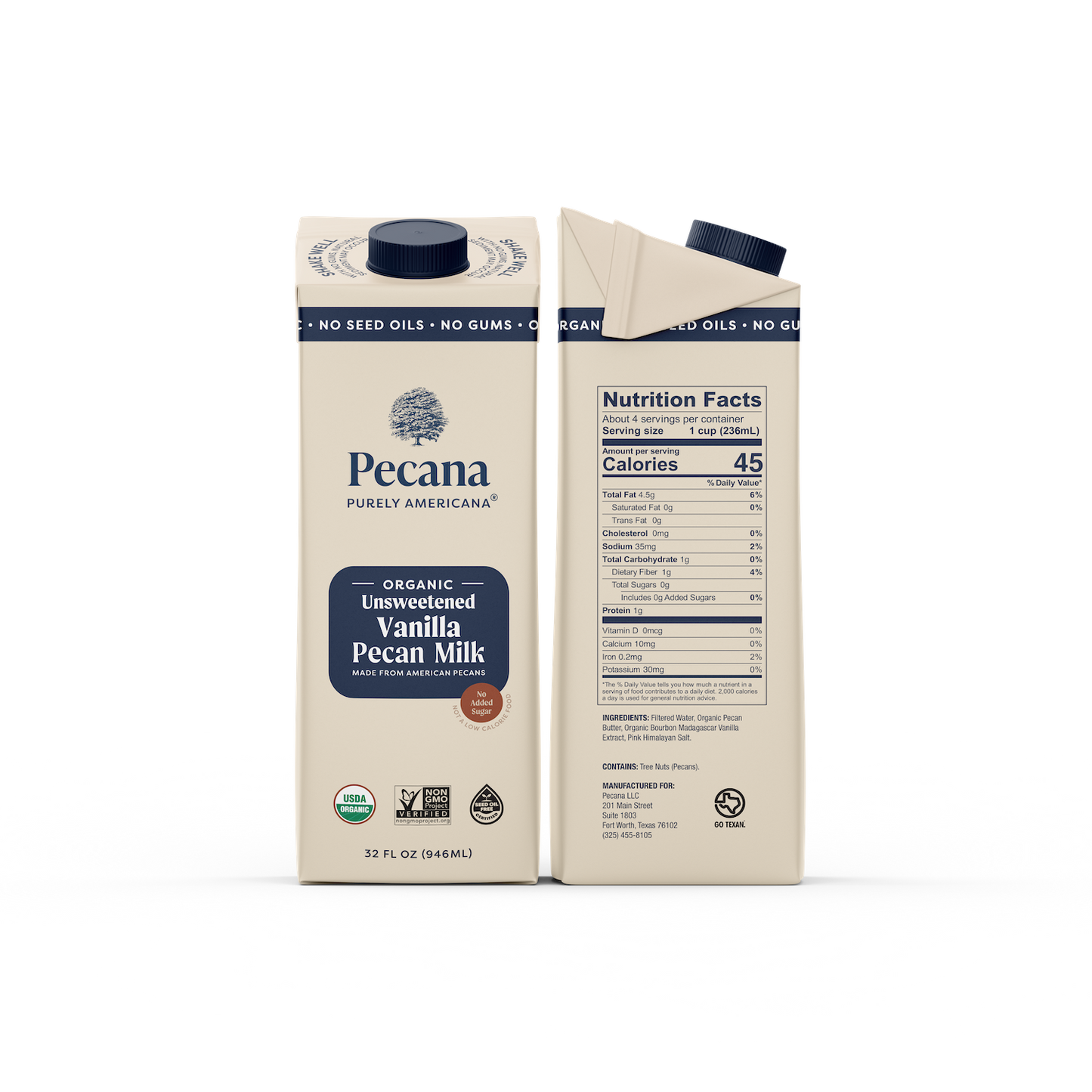 Organic Unsweetened Vanilla Pecan Milk 3 Pack