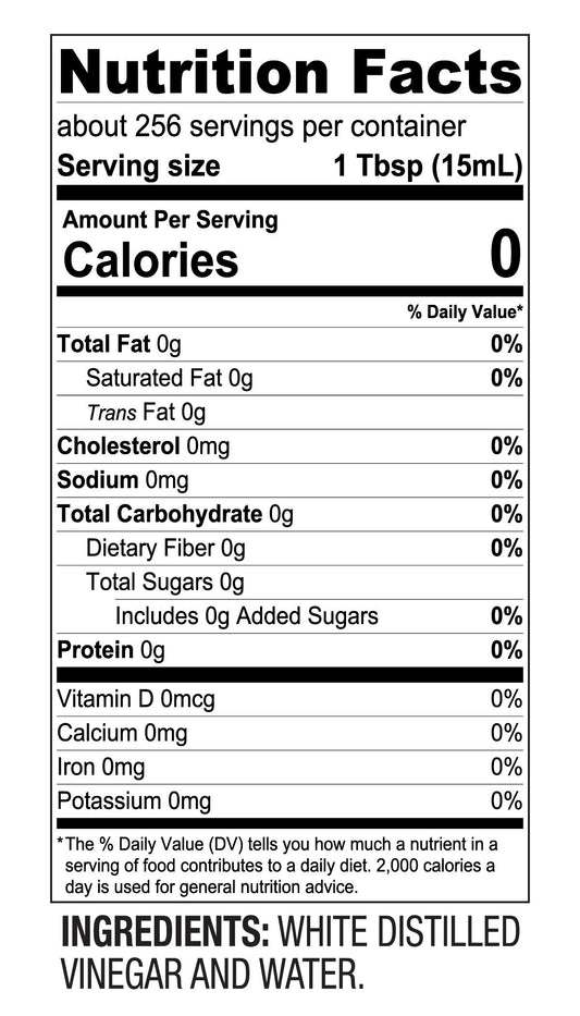 White Distilled Vinegar – Everyday Cooking & Cleaning Essential – (128 oz Jug)