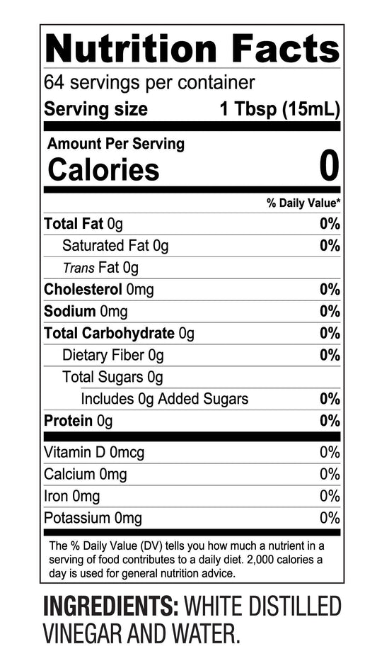 White Distilled Vinegar – Everyday Cooking & Cleaning Essential – (32 oz Bottle)